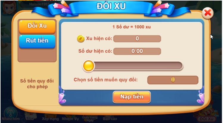 Nạp tiền game bắn cá đổi thưởng