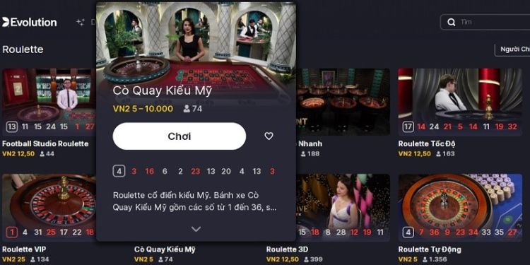 Các phiên bản Roulette