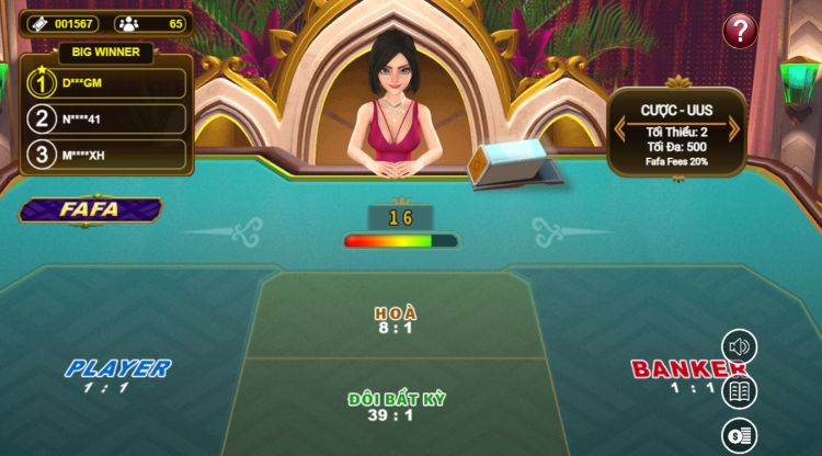 Bàn cược Fafa Baccarat